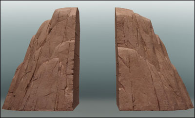 Sculpted mountain